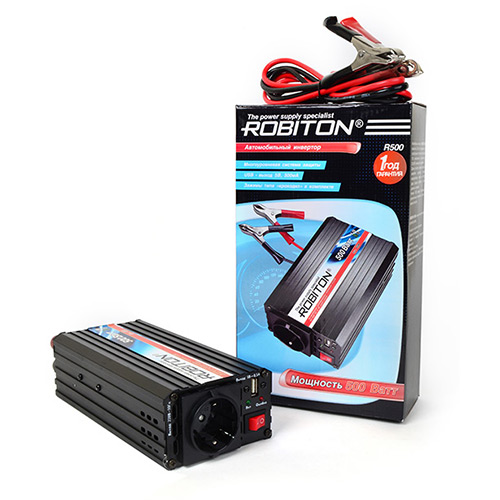 Инвертор ROBITON R500 500Ватт 12В->220В с USB выходом фото 2 Инвертор ROBITON R500 500Ватт 12В->220В с USB выходом фото 2