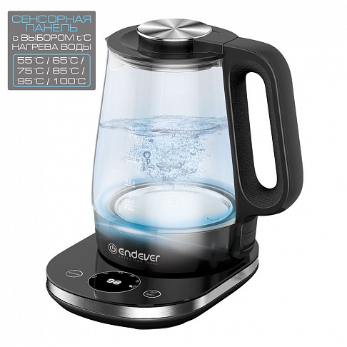 Чайник электрический Endever Skyline KR-334G, черный фото 3 Чайник электрический Endever Skyline KR-334G, черный фото 3