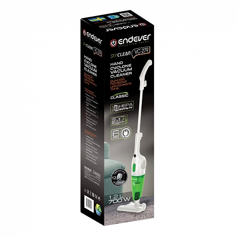 Пылесос ENDEVER SkyClean VC-279, белый/зеленый фото 2 Пылесос ENDEVER SkyClean VC-279, белый/зеленый фото 2