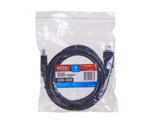 Кабель HDMI-HDMI v1.4 2,0м Netko фото 2 Кабель HDMI-HDMI v1.4 2,0м Netko фото 2