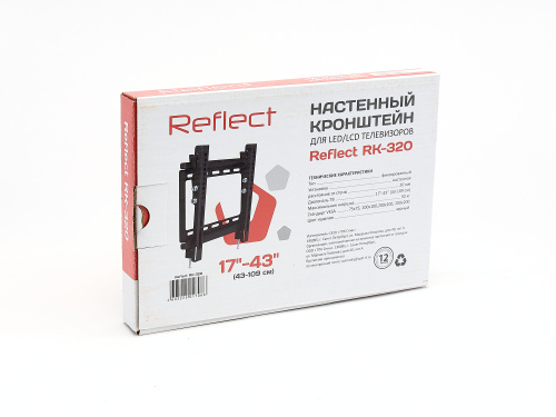 Кронштейн настенный Reflect RК-320 17-43" (наклон 0°/+10°, до 30 кг, черный) фото 5