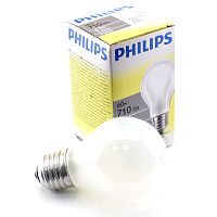 Лампа накаливания PHILIPS A55  60W E27 FR груша матовая