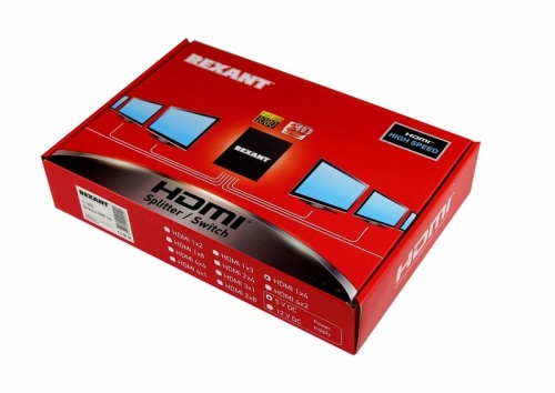 Делитель гнездо HDMI на 4 гнезда HDMI, металл  фото 2