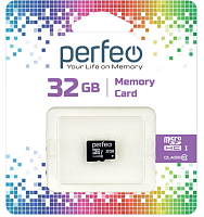 Карта памяти Perfeo microSD 32GB High-Capacity (Class 10) w/o Adapter