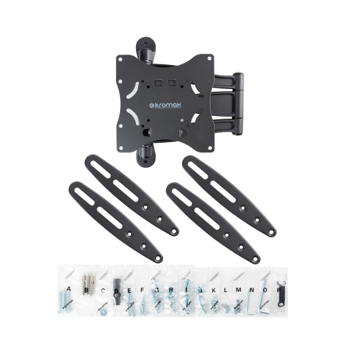 Кронштейн настенный Kromax TECHNO-5 15"-55"(наклон -15°/+5°, поворот 180°, до 35 кг, серый) фото 4 Кронштейн настенный Kromax TECHNO-5 15"-55"(наклон -15°/+5°, поворот 180°, до 35 кг, серый) фото 4