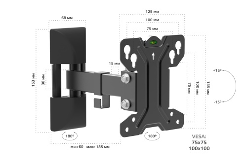 Кронштейн настенный HARPER TVF-32 10-32"  фото 3