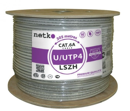 Витая пара NETKO СКС U/UTP4 cat.6a, 305м, нг(А)-HF LSZH, фиолетовый фото 2