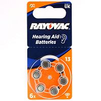 Батарейка воздушно-цинковая RAYOVAC 13 (PR48) Acoustic для слуховых аппаратов бл/6