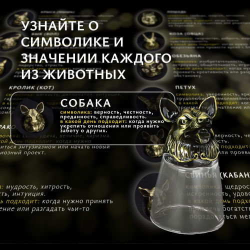 Подарочный набор стопок для мужчин на день рождения, юбилей и новоселье. 12 животных фото 2