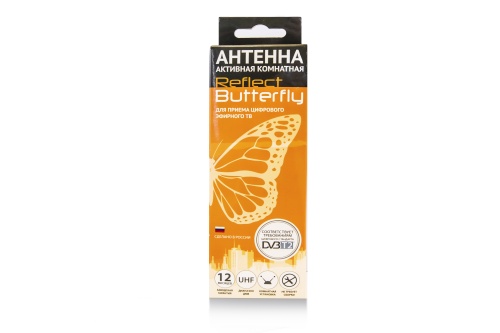 Антенна комнатная Reflect Butterfly 5V (активная, DVB-T2, без б/п, 33 дБ, коробка) фото 2