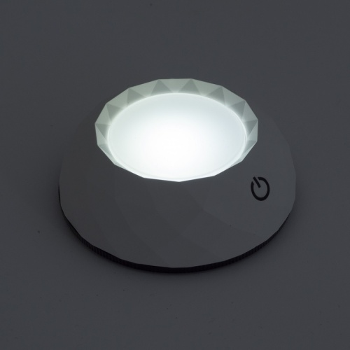 Светильник-фонарь АКЦЕНТ N114 "ROUND" круглый белый, 1 SMD LED 4000K, сенс.упр., накладной, на 3xAAA фото 2