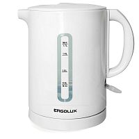 Чайник электрический ERGOLUX EXL-KH01-C01 2300W 1.7л спиральный, пластик белый, 220В