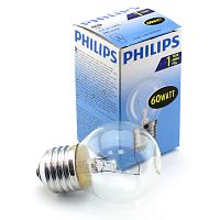 Лампа накаливания PHILIPS P45 60W E27 CL шарик прозрачный