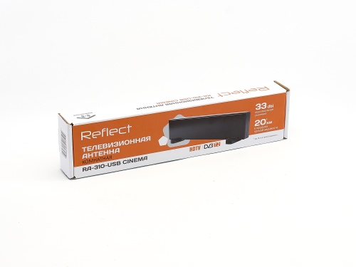 Антенна комнатная Reflect CINEMA RA-310-USB (активная, МВ-ДМВ, без б/п, 33 дБи,коробка)