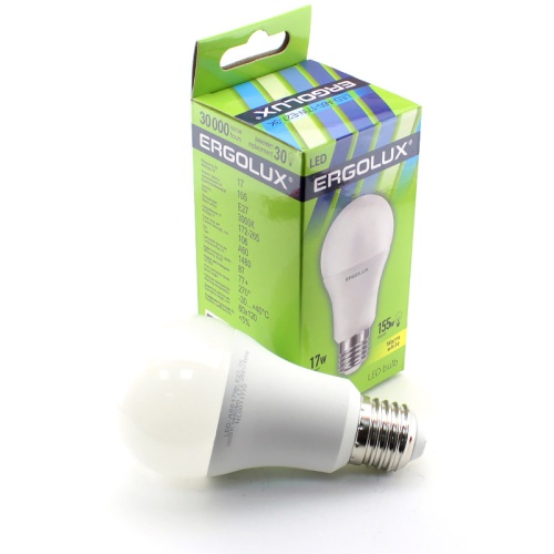 Лампа св/диод. ERGOLUX LED-A60-17W-E27-3K 17(155)W 1480лм E27 3000K белый свет груша