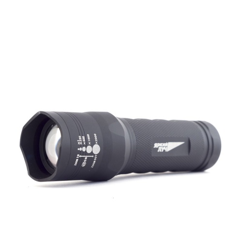 Фонарь ЯРКИЙ ЛУЧ T4 "Focus v.2" алюмин. корпус, 300лм, 3 реж. 100/35/5%, фокусировка луча, на 3xAA