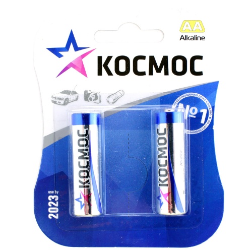 Батарейка щелочная КОСМОС LR6 (AA) 1.5В бл/2 (Цена за 1шт)