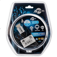 Кабель HDMI-HDMI v2.0 3,0м Atcom (HIGH speed, Metal gold, в оплетке , блистер)