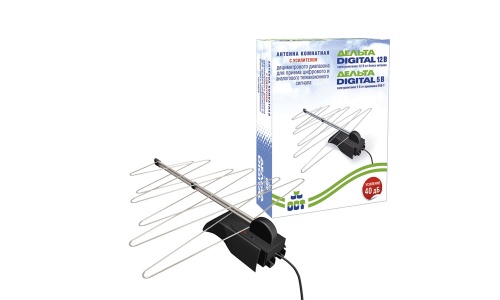 Антенна комнатная Дельта Digital К131А.03.01 5V (активная, DVB-T2, без б/п, 40 дБ, коробка) фото 2