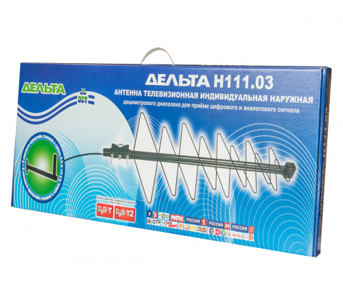 Антенна уличная Дельта Н111.03 АТИГ-5.1.21-60 (пассивная, DVB-T2, 9 дБи, в коробке с кабелем и крон) фото 2 Антенна уличная Дельта Н111.03 АТИГ-5.1.21-60 (пассивная, DVB-T2, 9 дБи, в коробке с кабелем и крон) фото 2