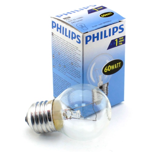 Лампа накаливания PHILIPS P45 60W E27 CL шарик прозрачный