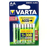 Аккумулятор VARTA HR6 (AA) Ni-MH 2600mAh предзаряженный бл/4 (Цена за 1шт)