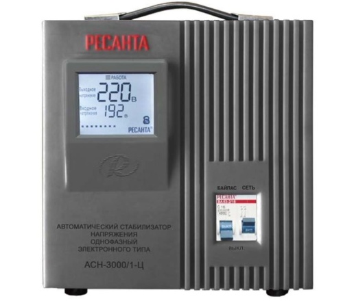 Стабилизатор напряжения однофазный РЕСАНТА ACH-3000/1-Ц (3 кВт) Стабилизатор напряжения однофазный РЕСАНТА ACH-3000/1-Ц (3 кВт)
