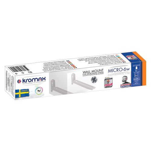 Кронштейн настенный под СВЧ Kromax MICRO-6w  (фиксированный, до 35 кг, белый) фото 4