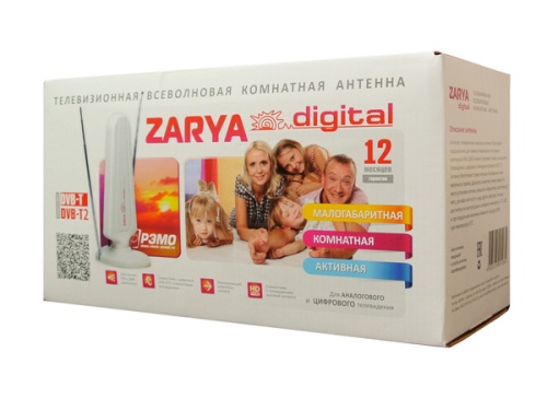 Антенна комнатная РЭМО BAS-5301-DX Заря DIGITAL (активная, МВ-ДМВ, с б/п, 31,5-33,5 дБи, коробка) фото 3