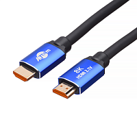 Кабель HDMI-HDMI v2.1 2,0м Atcom (HIGH speed, Metal gold, пакет) 8K