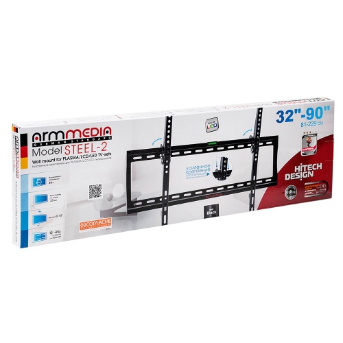 Кронштейн настенный ARM MEDIA STEEL-2 32-90" (наклон 0-12°, до 40 кг, чёрный) фото 4