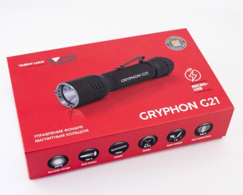 Фонарь ЯРКИЙ ЛУЧ YLP G21 "Gryphon" 950лм, аккумулятор LG 18650 с встроенным micro-USB фото 3