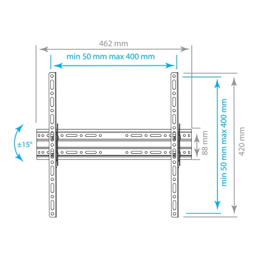 Кронштейн настенный ARM MEDIA PLASMA-4 22-65" (наклон ±15, до 55 кг, черный) фото 4
