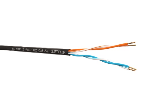 Витая пара LC UTP2 cat.5е, 305м, Сu, наружный, черный