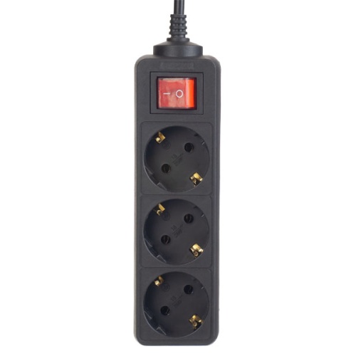 Сетевой удлинитель Perfeo с кнопкой "POWERMATE", 3,0м, 3 розетки, черный (PF-PM-3/3,0-B) фото 2