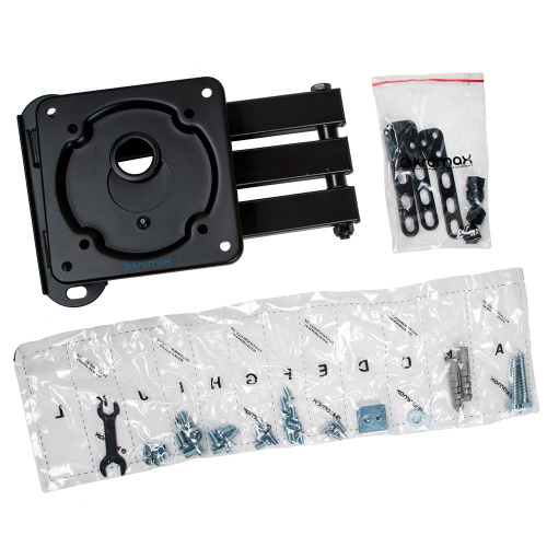 Кронштейн настенный Kromax DIX-14 15"-42" (наклон +5°/-10°, поворот 180°, до 20 кг, черный) фото 4 Кронштейн настенный Kromax DIX-14 15"-42" (наклон +5°/-10°, поворот 180°, до 20 кг, черный) фото 4
