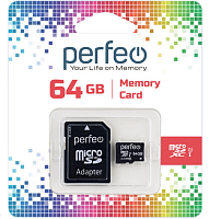 Карта памяти Perfeo microSDXC 64GB High-Capacity (Class 10) UHS-1