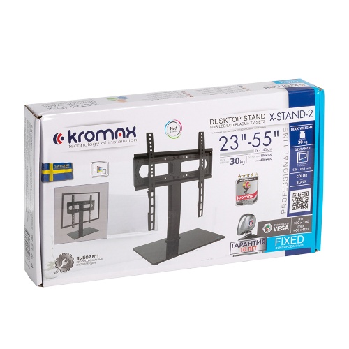 Мобильная стойка настольная KROMAX X-STAND-2 для LED/LCD TV 23"-55".max 30 кг, черная фото 2