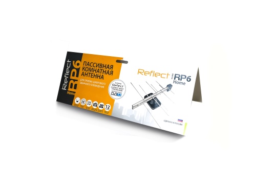Антенна комнатная Reflect RP-6 Home (пассивная, DVB-T2, без б/п, 6 дБ, пакет) фото 2