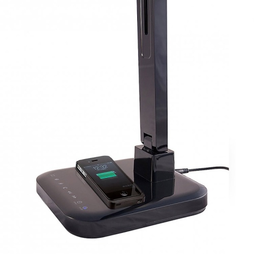 Светильник ЛЮЧИЯ L900 "Smart Qi" черный св/диод. 15W 2700-6600K, 5 ур.ярк., USB порт, беспр. ЗУ тлф фото 2