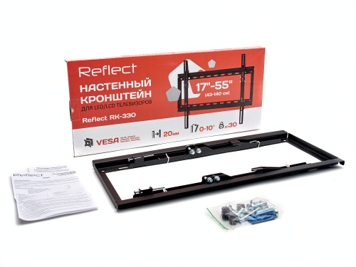 Кронштейн настенный Reflect RК-330 17-55" (наклон 0°/+10°, до 30 кг, черный) фото 6