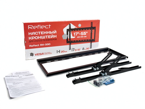 Кронштейн настенный Reflect RК-330 17-55" (наклон 0°/+10°, до 30 кг, черный) фото 8