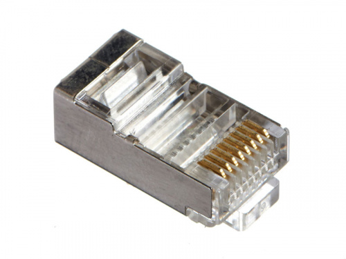 Коннектор RJ-45 (8p8c) cat.5е экранированный фото 2 Коннектор RJ-45 (8p8c) cat.5е экранированный фото 2