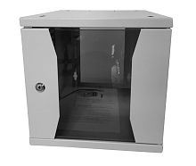 Шкаф настенный 10" 9U серия COMPACT 3309.900, стекло, серый, собранный  "R"
