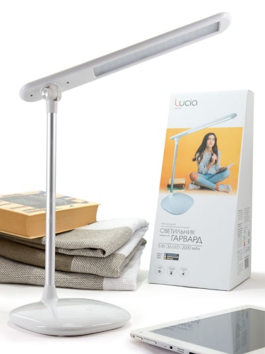Светильник ЛЮЧИЯ L360 "Гарвард" белый аккум. св/диод. 5W, сенс.упр., настольный фото 2