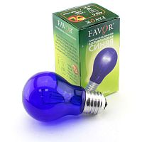 Лампа накаливания FAVOR A55  60W E27 груша синяя для физиотерапии