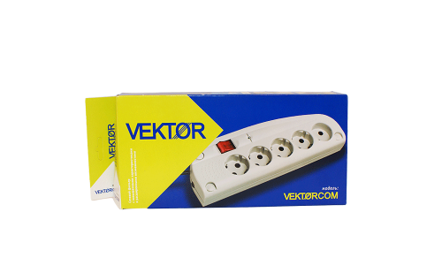 Сетевой фильтр Vektor COM белый 3м (компьютерный) фото 2