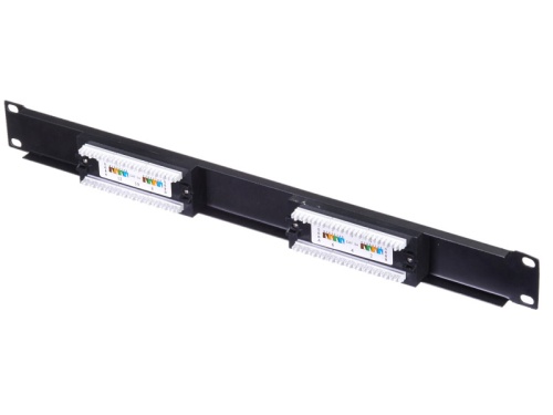 Патч-панель UTP, 19", 12 портов RJ45, cat.5е, 1U, 110 Type, черная "L" фото 2
