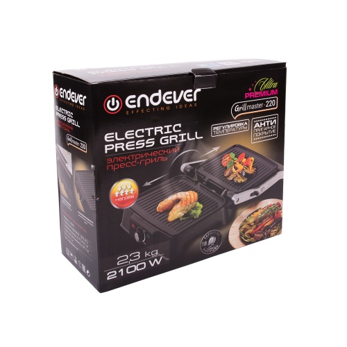 Гриль ENDEVER Grillmaster 220 серебристый/черный фото 3