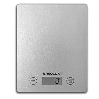 Весы кухонные ERGOLUX ELX-SK02-С03 электронные 0-5кг, ЖК-дисплей, серый металлик